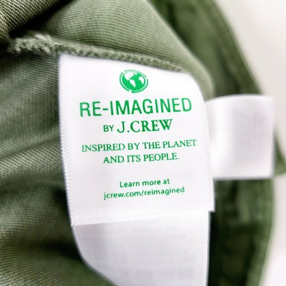 J CREW Army Green Mini Denim Skirt 32 High Waist Button Front NEW - Picture 8 of 11